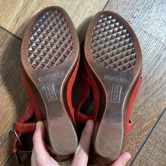 Aerosoles Hedge Maple Red Wedges Size 6.5 - Picture 7 of 12